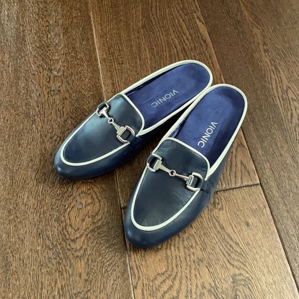 Vionics navy slippers